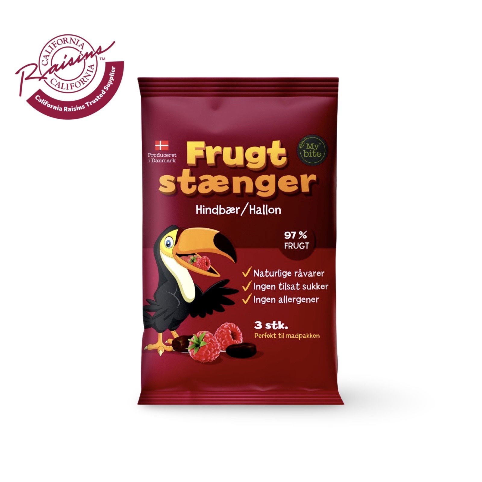 Frukt Stänger 3-Pack Mybite Hallon 60 g